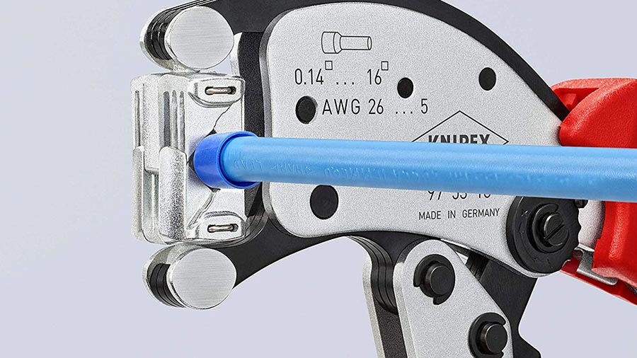 pince à sertir KNIPEX 975318 Twistor 16 auto-ajustable pour embouts de câble